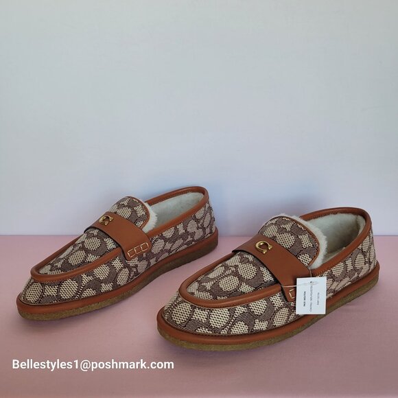 COACH Forest Slipper In Signature Textile Jacquard & Leather-Women’s Size 9B ⭐ - Picture 5 of 16